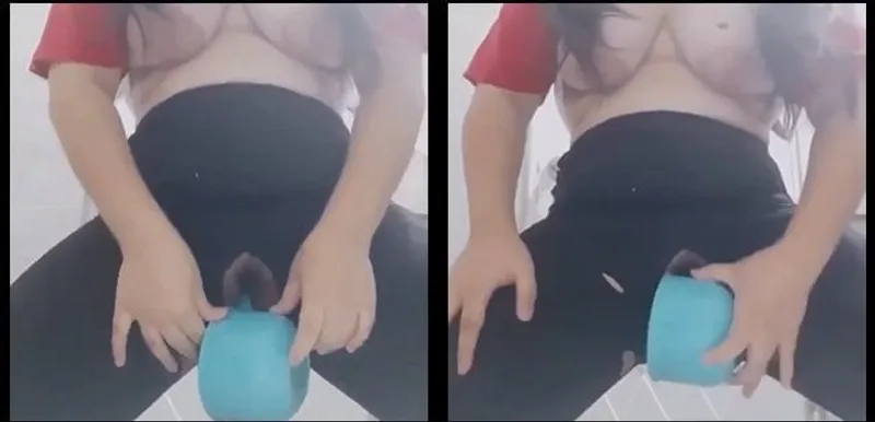 Em móc lồn với cán ca nhựa